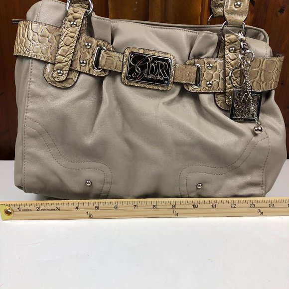 NEW - GENNA DEROSSI Vintage Snakeskin Trim Shoulder Bag Y2K Timeless - Picture 6 of 14